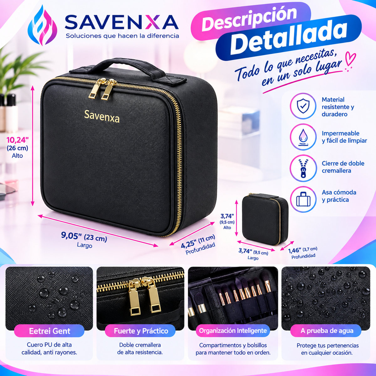 Cosmetiquera Estudio LED Espejo