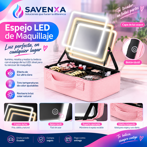 Cosmetiquera Estudio LED Espejo
